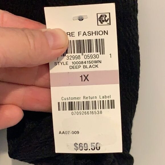 NWT Style & Co Black Top Crochet 1X PLUS SIZE - Picture 5 of 8